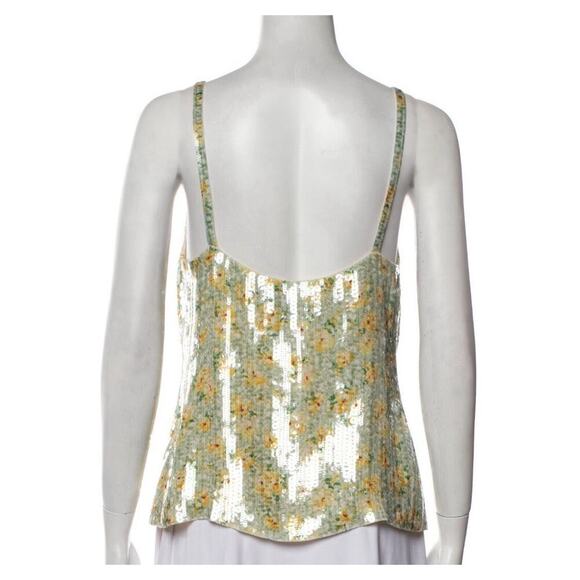 Ralph Lauren Purple Label Silk Sequin Tank Dress Top Floral Cami Blouse Runway - Picture 5 of 14